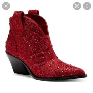 Jessica Simpson Zadie boot. Red. 7.5. Worn Once